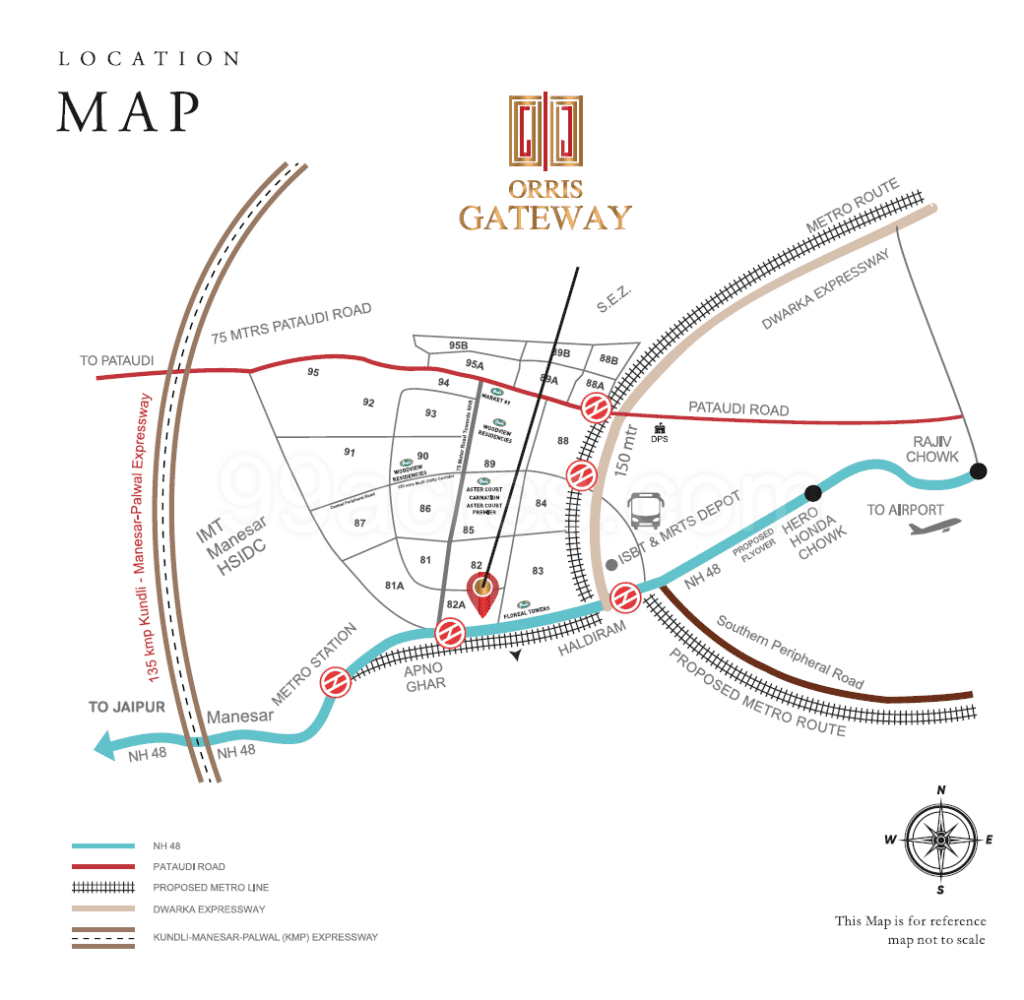Orris Gateway Sector 82A Gurgaon Location Map