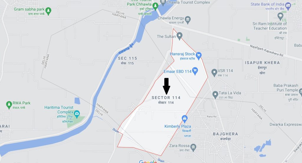 M3M SCO Market Sector 114 Gurgaon Location Map