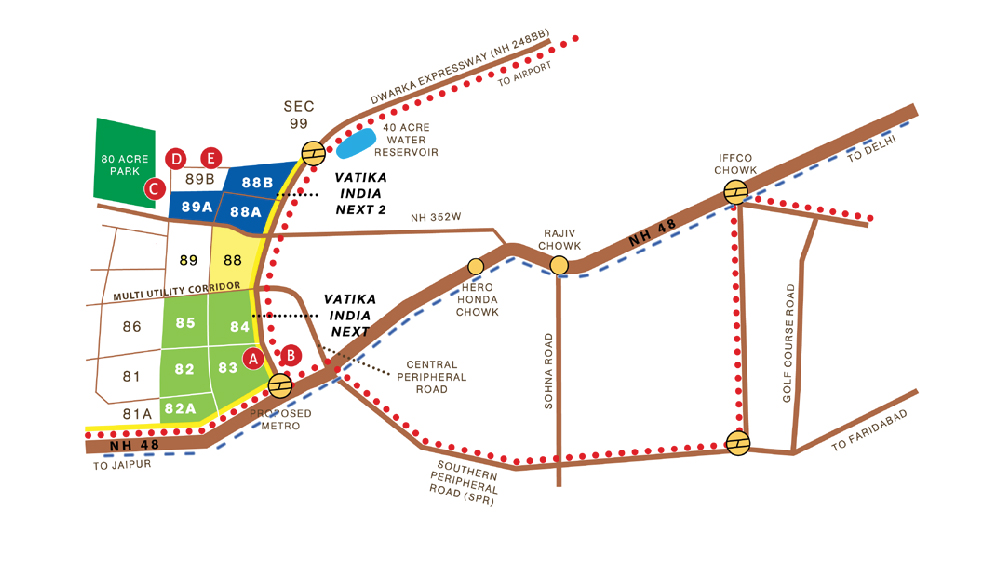 Vatika Crossover SCO Plots Location Map