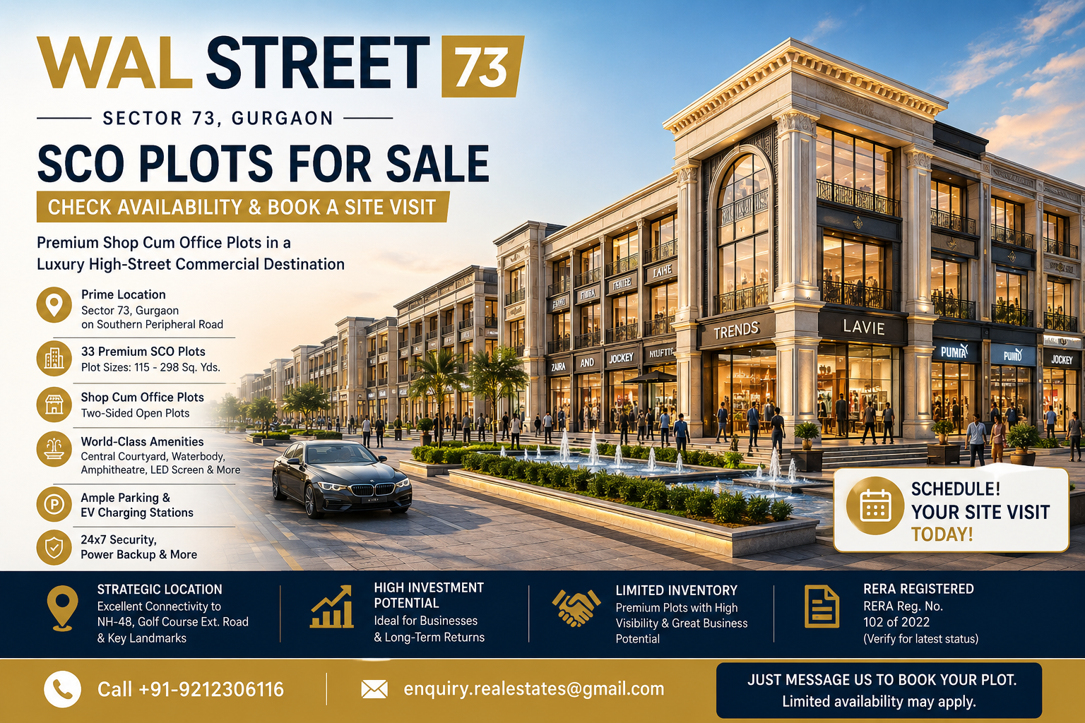 WAL Street 73 SCO Plots for Sale Sector 73 Gurgaon